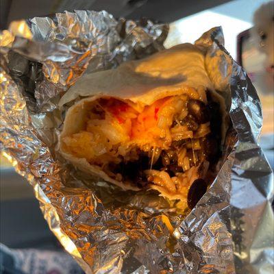 Their bean & cheese burrito with extra onion