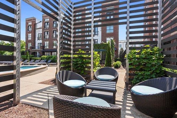 Outdoor poolside lounge