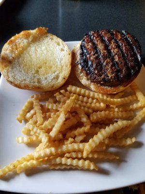 Hamburger  and fries