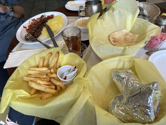 Kabob and French fries