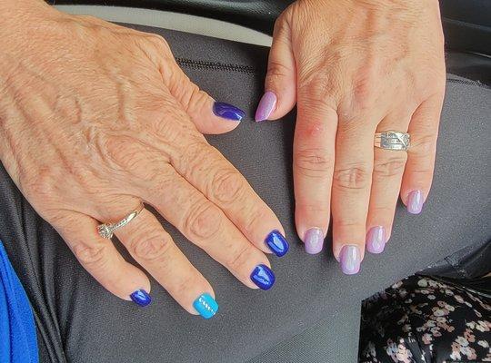 My nails and my moms nails at Vip nails