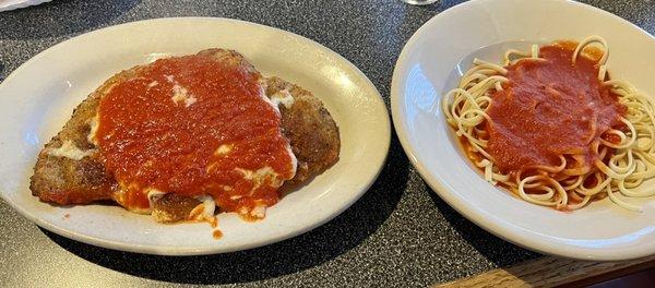 Chicken Parmigiana & linguine