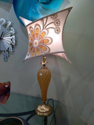 Glass and material lamp shade