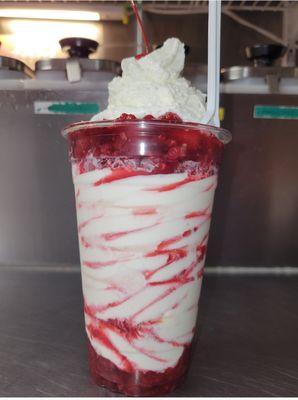 We use fresh strawberries in our Sundaes