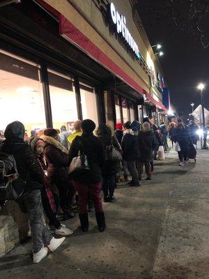 Optimum lines outside the store!!!!