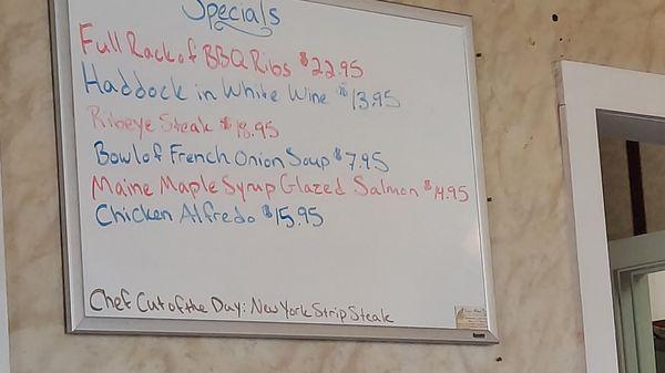 Daily specials