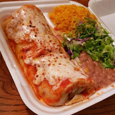 The chicken burrito at Que Rico in Lakeview East