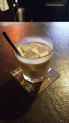 The lovely bartenders attempt at a root beer float with no rootbeer.