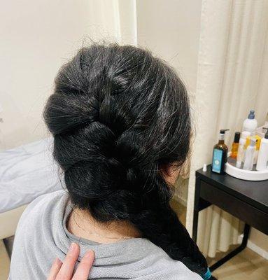 After scalp treatment, hair style