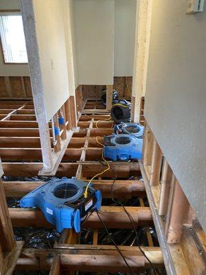 drying equipment at jobsite