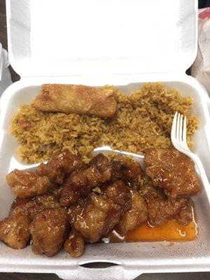 General tso chicken combo with pork fried rice