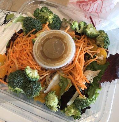 4 Toppings over Mixed Greens - veggies are fresh and crunchy, overall salad is small and overpriced