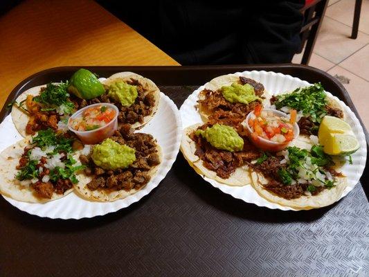 Pastor, Asada, Barbacoa, Shredded Pork  Jalapeño salsa was delicious!