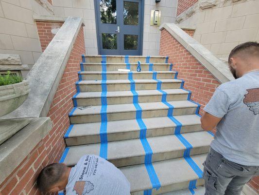 Steps sealing.