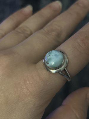 larimar ring with silver setting