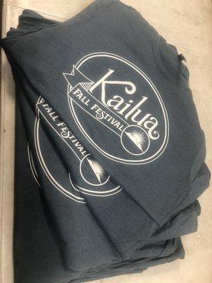 Shirts for the Kailua Fall Fest!  Printed on soft blended tees for maximum comfort!