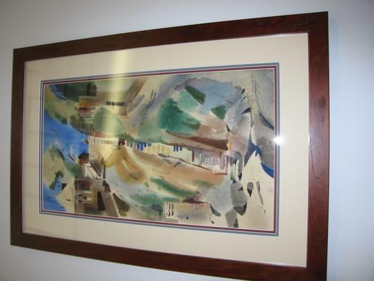 1950's California watercolor. Museum-quality framing.