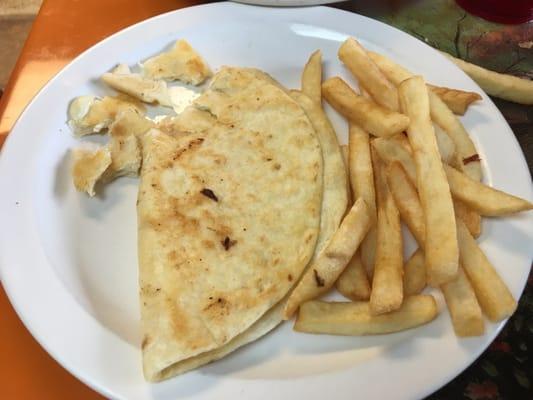 Kids Cheese quesadilla with fries