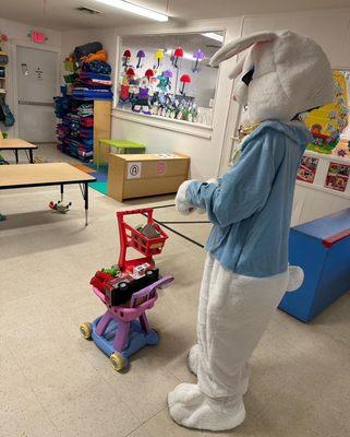 Easter bunny brought McDonalds happy meals and said hello to the kiddos