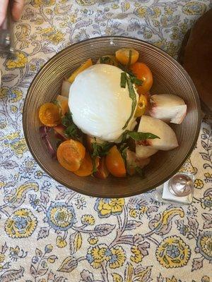 Peach burrata