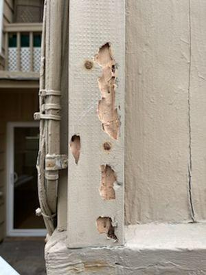 Damage from termites.