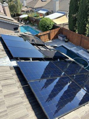 Cleaned solar panels