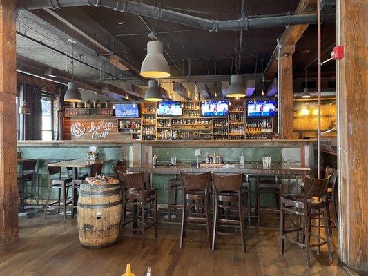 Interior looking at bar area.