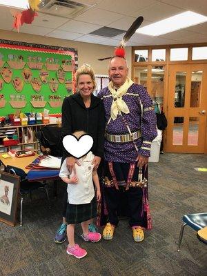 Frank was invited to his great niece's school to talk about his Osage heritage