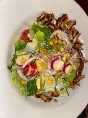 Chopped salad with chicken