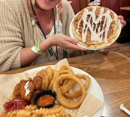 Our cinnamon roll pancakes made with love!