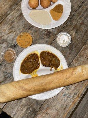 Onion dosa with chicken curry (Saturday weekend special)