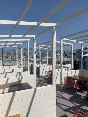 New partitioned booths on the roof