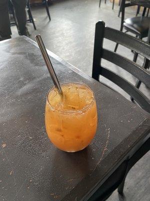 Ginger Peach Molasses Shrub (with whiskey)