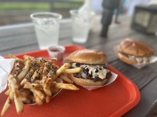 Truffle Burger and Furikake Fries