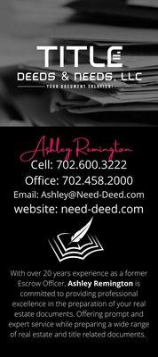 Title Deeds & Needs