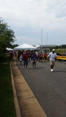 Everyone is arriving for Redskins Rides.