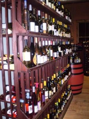 The wall of California white wines.