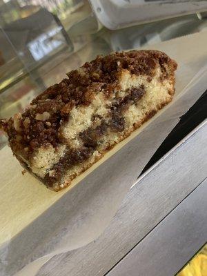 Freshly made coffee cake