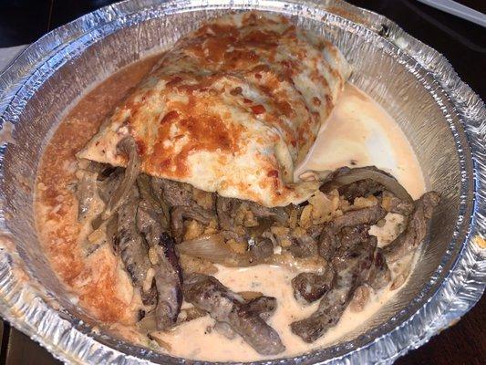 Wow! The steak and cheese burrito was packed full of steak, caramelized, onions, and rice! The cheese was phenomenal! Very filling!