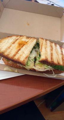 customized turkey panini! tasty but really hurts your mouth to eat and leaves a lot of crumbs