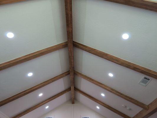 Redone ceiling and restained original wood