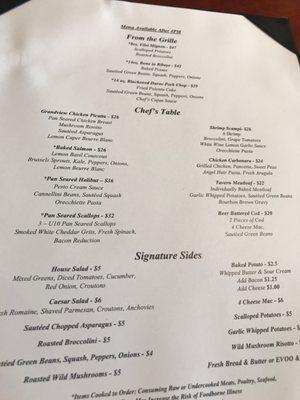 Their menu