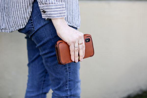 Our double phone case helps you keep track of both your work and personal notifications.