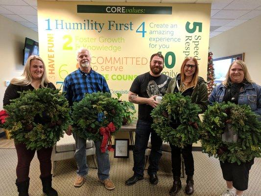 Annual Wreath Giveaway - We Love Our Clients!