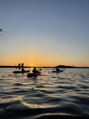 Night glass bottom kayak tour