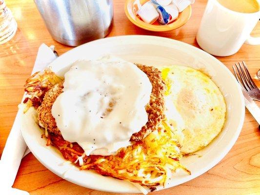 1/2 Lb. Chicken Fried Steak And Eggs