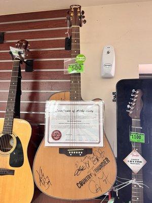 Autographed guitar