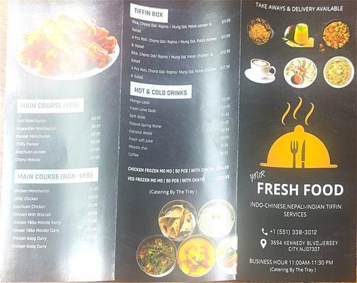 YOUR FRESH FOOD MENU