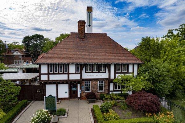 Pewabic Pottery's iconic National Historic Landmark studio building on Detroit's east side.