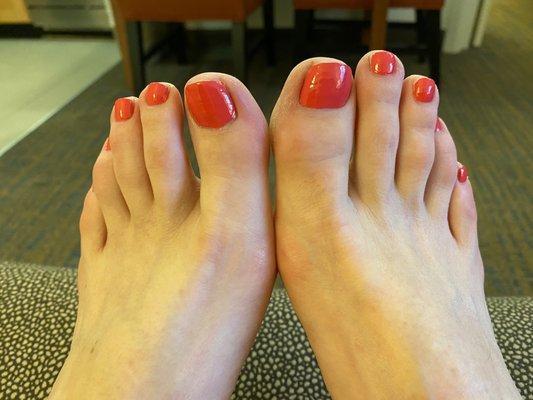 Today's pedicure, friendly service, they did a great job and the results look great